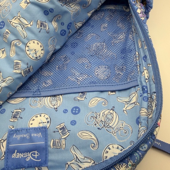 💙🐭🪡🧵✂️ Vera Bradley x Disney Cinderella Campus Backpack NWT - Picture 11 of 11